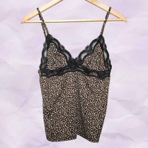 Rampage Animal Print Chemise with Black Lace